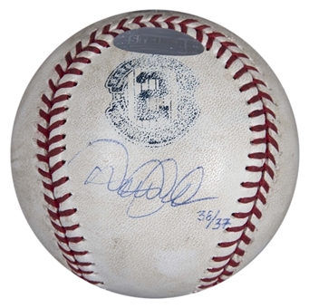 2014 Derek Jeter Game Used & Signed OML Baseball from 9-07-2014 Derek Jeter Day (MLB Authenticated & Steiner)